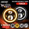 CO LIGHT Faro LED da 7 pollici 180W Fascio alto-basso con Halo Angel Eyes E9 Dot Ambra Indicatore di direzione per auto 4x4 Offroad 12V 24V