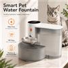 jianyana Fontanella d'acqua intelligente wireless per gatti da 3 litri, senza filtro di ricambio, separazione acqua pulita e sporca, distributore automatico di acqua per animali domestici, alimentato a