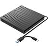 Bytelike Unità DVD esterna USB 3.0 e unità masterizzatore CD ottico portatile di tipo C DVD +/RW per Laptop PC MacBook Zebra Pattern