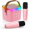 FanFun Macchina per karaoke Sistema di altoparlanti PA portatile Bluetooth 5.3 con 2 microfoni wireless Casa Famiglia Canto Regali per bambini