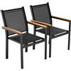 NONE Sedie per sala da pranzo da giardino 2/4/6 Set sedia da cucina sedia da soggiorno impilabile gambe in alluminio + tessuto, sedia da giardino carico 150 kg