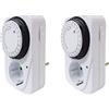 ExtraStar Timer meccanico 24 ore, timer ciclico per interni, bianco, spina europea, IP20 analogico, 30VAC, 3500W, 16A, confezione da 2 unità.