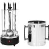 NONE Griglia elettrica verticale da 1000 W, griglia girarrosto verticale, griglia elettrica rotante con 5/6 spiedini senza fumo