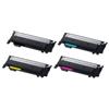 SAMSUNG Compatible toner pack for Samsung Xpress C430/C480, includes 4 cartridges (Black, Cyan, Magenta, Yellow), high yield: Black 1500 pages, CMY 1000 pages, easy installation for optimal printing.