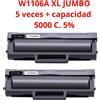 HP 2 Toner compatibili HP W1106A XL / 106A - CON CHIP - (Alta Capacità) HP Laser 107a, 107w / MFP 135a, 135w, 137fnw 5000c. 5%