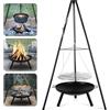 NONE Set di supporti per braciere da campeggio, ciotola per braciere, treppiede, set di supporti per barbecue all'aperto, bruciatore riscaldatore regolabile H 152 cm, facile da trasportare