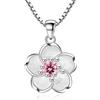 NONE Collane di fiori di pesco viola rosa in argento sterling 925 per le donne Accessori di gioielli di design di lusso Gioielli all'ingrosso