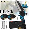 NONE Motosega elettrica a batteria da 21 V 6 pollici Potente piccola motosega portatile elettrica con oliatore automatico Sega da potatura Strumento per la lavorazione del legno