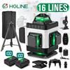 HGLINE Livella Laser Professionale HGLINE 4D a 16 Linee con Controllo Remoto tramite APP, Autolivellante 360° ° Livella laser orizzontale e verticale