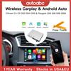 AUTOABC 2025 Adattatore Wireless Carplay Android Auto per Peugeot e Citroen SMEG 208 308 508 e C4 DS3 DS5 con supporto per telecamera di retromarcia