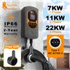 feyree Caricatore EV Feyree Tipo 2 32A 7.6kW EVSE Wallbox con Schermo da 2.8 Pollici, Corrente Regolabile, Stazione di Ricarica a Parete per Auto Elettriche