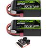 OVONIC Batteria LiPo corta OVONIC 3S 11,1 V 2200 mAh 120C con spina Deans-T per auto RC fuoristrada camion aereo RC elicottero (2 confezioni)