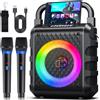 FanFun Altoparlante wireless FanFun, altoparlante Bluetooth portatile con microfono e luce LED, altoparlante per karaoke, sistema karaoke domestico