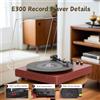 maio Giradischi MAIO Bluetooth Vintage con Altoparlanti, 3 Velocità 33/45/78 RPM, Ingresso Cuffie e AUX