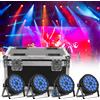 U'King Custodia per Gator resistente U'King per (4) custodia per compagnia aerea con luce da palco a 18 LED per DJ Disco Concert Party (senza luce Par)