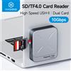 Hagibis Lettore di Schede Magnetiche SD4.0 312MB/s USB-C a SD MicroSD TF Scheda di Memoria Magnete HUB UHS-II per Laptop iPhone 17/16 MacBook