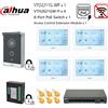 Dahua KIT videocitofono IP Dahua controllo 2 serrature, switch VTO2211G-WP e VTH2621G-P e PoE, supporto app telefonica, sblocco scheda RFID