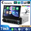 Camecho 1 Din Autoradio 7 "Schermo retrattile automatico Autoradio Wireless Carplay Android Auto DAB Radio Controllo volante Stereo