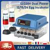 NONE 12/15/24 Uova Incubatrice Automatica per Uova Tornitura Automatica Controllo della Temperatura Dell'acqua per Pollo Anatra Quaglia Oca Doppia Alimentazione 12/220V Allevatrice