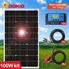 DOKIO 18V 100W Set di pannelli solari rigidi con controller 12V per carica domestica Batteria per auto 200/400W Kit fotovoltaico a celle impermeabili