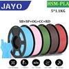 JAYO Filamenti per stampante 3D PLA opaca ad alta velocità da 5 rotoli 1,75 mm Colore misto senza bolle Materiale per stampante 3D FDM gratuito per la stampa 3D
