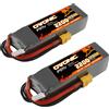 OVONIC Batteria LiPo Ovonic 120C 4S 2200mAh 14.8V ad Alta Capacità con Connettore XT60 per Droni FPV/Modellini Elicotteri/Auto RC, Confezione da 2
