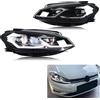 xunder Fari a LED per Volkswagen VW Golf MK7.5 TSI TDI Variante alogena 2017-2020 [non adatto per GTI/GTD/Rline/MK7] Gruppo lampade anteriori