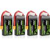 OVONIC Batteria LiPo Ovonic 650mAh 3S 11.1V 80C con Connettore XT30 per Piccoli Droni FPV, Confezione da 4 Batterie LiPo 80C 11.1V 650mAh 3S con Connettore XT30
