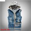 MLSJSHIQI Gilet stile coreano da uomo nuovo moda gilet mimetico sottile con cappuccio gilet sportivo casual gilet di jeans giacche senza maniche per uomo 5XL
