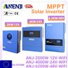 ANENJI MPPT Hybrid Solar Inverter 6.2KW 4.2KW 2KW 48V 24V 12V On/Off Grid Regolatore di carica solare integrato 120A 100A 60A Pure SineWave