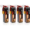 OVONIC Batteria LiPo Ovonic 130C 550mAh 3S 11.1V con Connettore XT30 per Droni FPV Brushless Torrent 110 BetaPFV Beta 85X, Confezione da 4