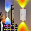 aiopp Luci notturne a LED ricaricabili con luci da parete con sensore di movimento, luce ambientale sfumata RGB, lampade per interni dimmerabili, gradino magnetico L
