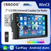 ESSGOO Autoradio Universale 1/2 DIN 7" CarPlay Android Auto Bluetooth TF USB AUX Mirror Link HD Touchscreen Lettore Multimediale 7 Colori