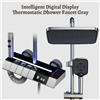 NONE Set di rubinetti per doccia con display digitale, stile moderno, bagno a pioggia, miscelatore digitale, sistema doccia per bidet grigio