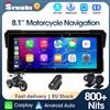 srnubi 6.86/8.1 pollici Moto DVR Portatile WIFI Moto Navigazione GPS per Wireless Carplay Android Auto IPX7 Schermo Impermeabile Dual BT