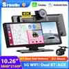 srnubi 10.26 pollici 4K Dash Cam Wireless CarPlay Android Auto Cruscotto Auto DVR Videoregistratore Navigazione GPS Bluetooth FM AUX AI Voce