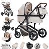 NONE Lussuoso passeggino da viaggio portatile 3 in 1 Carrello pieghevole in alluminio ad alto paesaggio Carrozzina a quattro ruote per neonato