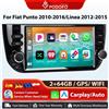 Podofo 6.2 ''Wireless Carplay Android Auto Autoradio WIFI GPS Mirrorlink Lettore Multimediale Per Auto Per Fiat Punto 10-16/Linea 12-15