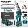 YOFIDRA 8 Pollici Brushless Motosega Elettrica Display Digitale Cordless Lavorazione Del Legno Sega Attrezzo Elettrico Da Giardino Per Makita 18V Batteria Spille