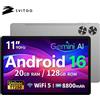 SVITOO Tablet SVITOO 2026 Android 16, 11 pollici 90Hz HD IPS Screen, Processore Unisoc T7250 Octa-Core 20GB di RAM 128GB di ROM, espandibile fino a 1TB, Batteria da 8800mAh, Wi-Fi 5, Bluetooth 5.0 GPS