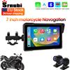 Srnubi Navigazione GPS per moto Carplay wireless impermeabile Schermo da 7 pollici Monitor automatico Android wireless per moto portatile DVR