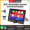 Junsun 10.6 "Radio per auto girevole universale Stereo 1 Din 2Din Wireless Carplay per Apple Android Auto Touch Screen Navigazione GPS