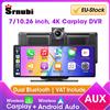 Srnubi 7/10.26" Schermo Carplay Wireless per Auto, Dash Cam Android Auto 4K DVR per Auto, Telecamera Posteriore 1080P, Videoregistratore di Navigazione,AUX