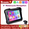 Srnubi 5 "Carplay Per Moto DVR di Navigazione GPS Wireless Android auto Dual HD 1080P Moto Telecamere Registratore Dash cam BT