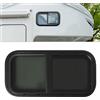 NONE 700*400mm/600*300mm Finestra per camper Vetro temperato nero Finestra per roulotte scorrevole orizzontale Camper Rimorchio Angoli rotondi Finestra per ombra