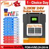 PowMr EU Inverter solari ibridi 3.2KW 24V Inverter fotovoltaico 230VAC Costruito in 80A MPPT Regolatore fotovoltaico di carica solare 30-400VDC