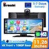 Srnubi 11.26 pollici 4K Dash Cam Wireless CarPlay e Android Auto Sistemi intelligenti per auto portatili Videoregistratore DVR Navigazione GPS
