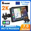 srnubi Monitor per schermo di visualizzazione per moto impermeabile IPX7 da 5/7 pollici Navigazione portatile GPS Motobike Wireless Carplay Android Auto Moto