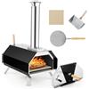 GOFLAME Forno per pizza da esterno, forno per pizza portatile in acciaio inossidabile con pietra per pizza, pala per pizza, termometro e gambe pieghevoli
