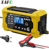 EAFC Caricabatteria per auto 6A 12V Dispositivo di ricarica per batteria per auto e moto Batteria al piombo Display LCD per riparazione intelligente